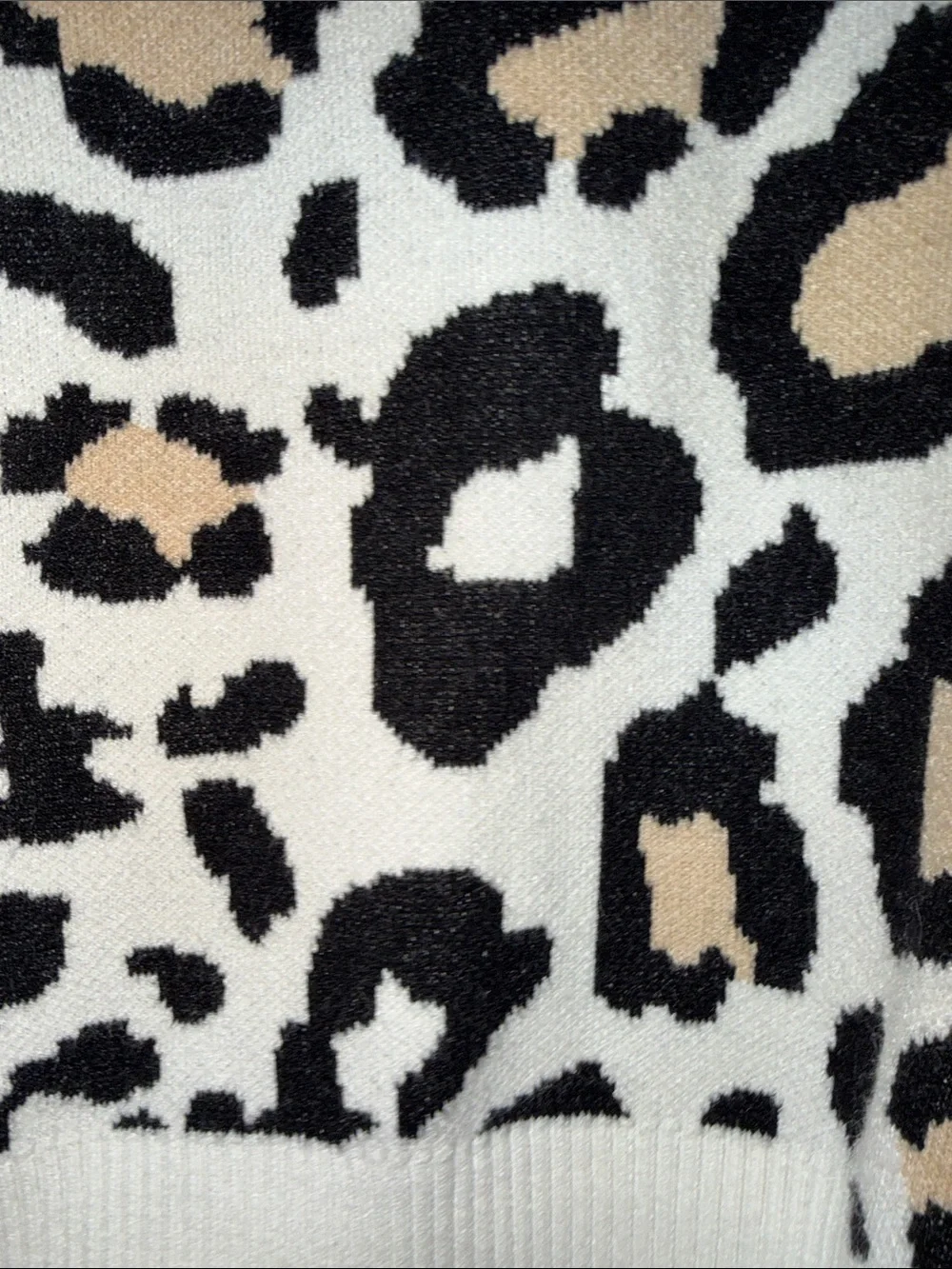 Sugarlips Black and Tan Leopard Crewneck Sweater - Picture 2 of 8